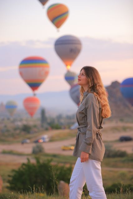 Cappadocia Photo Shoot with Flying Dress Option in Goreme - Balloon lift-off timing in Cappadocia, minus the chaos