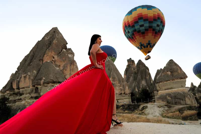 Cappadocia Photoshoot with Flying Dress - Transfers and Entrance Fees, Plus the Nevşehir North Fee