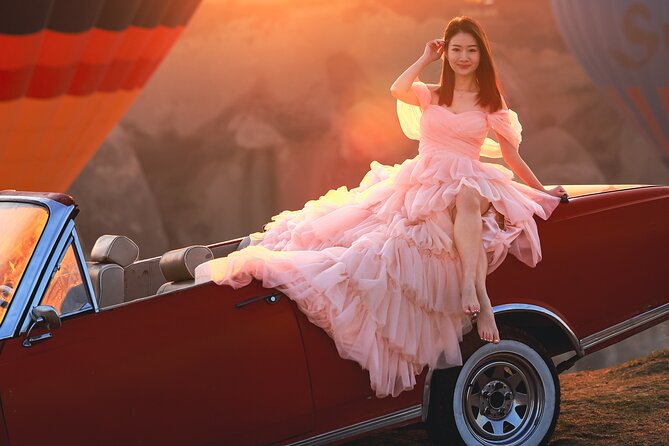 Cappadocia Private Photo Shoot with Flying Dress & Vintage Car - Three landmark photo locations, paced for calmer views
