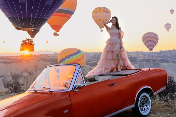 Cappadocia Private Photo Shoot with Flying Dress & Vintage Car - 6:00 am pickup and how the tour actually flows
