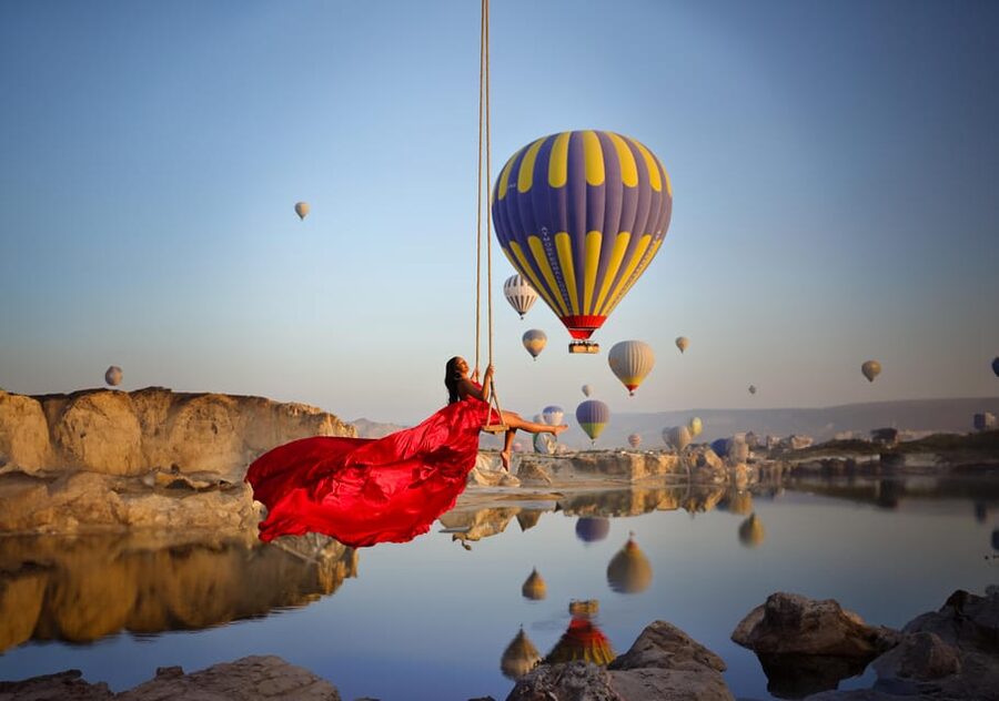 Cappadocia: Taking photo with Swing at hot air balloon view - Who should book this balloon swing photo shoot