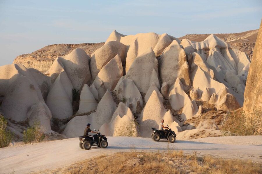 From Göreme: Cappadocia Valleys at Sunset ATV Tour - From Göreme pickup to your helmet-on start
