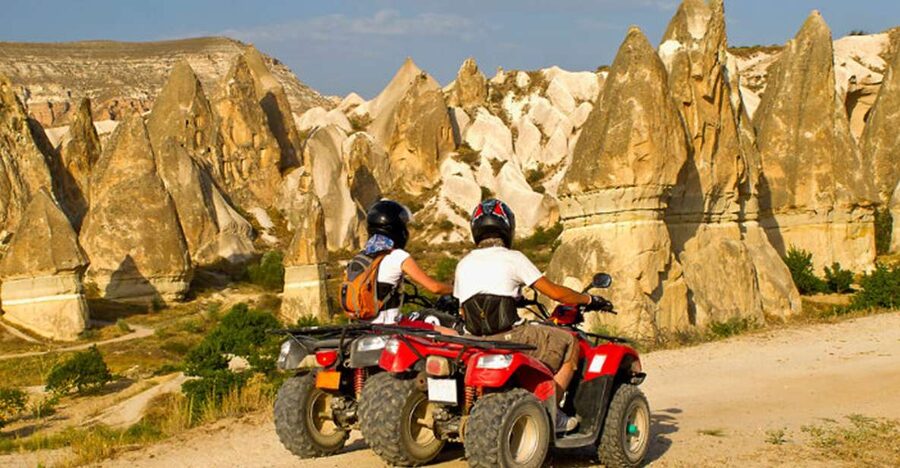 From Göreme: Cappadocia Valleys at Sunset ATV Tour - The Red Valley convoy ride, and why speed is not the point