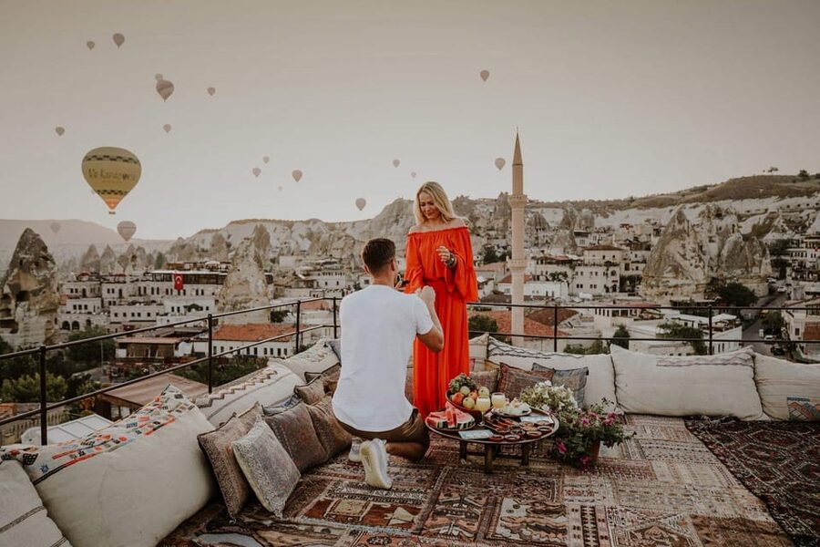 Marriage Proposal Surprise & Engagement in Cappadocia - Sunrise vs Sunset in the Valleys of Cappadocia